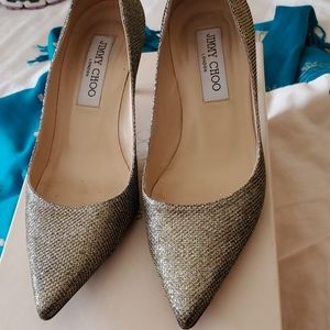 Jimmy Choo Aurora Glitter Pumps Sz 6.5